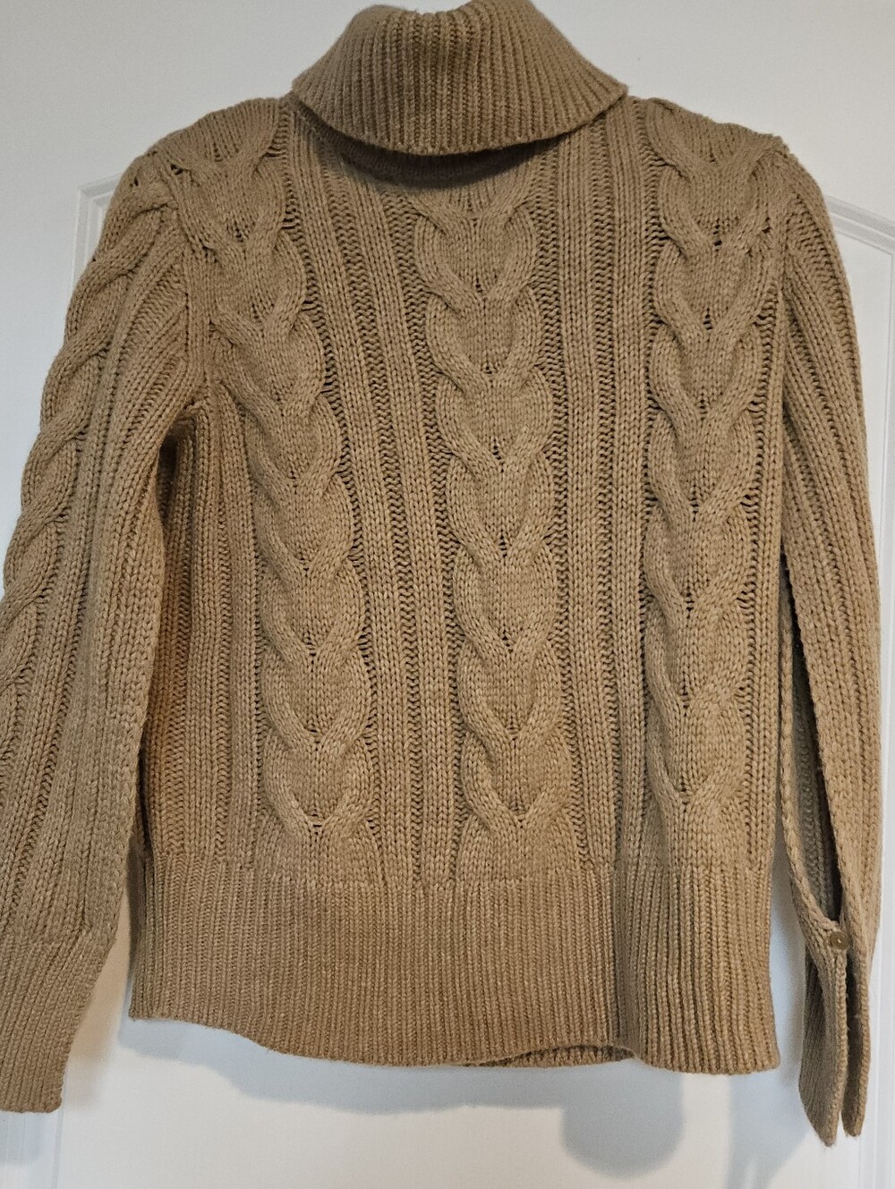 Banana Republic Split Sleeve Fine Merino & Cashmere Turtleneck Sweater in Camel - Picture 2 of 7